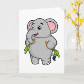 Carte Éléphants avec Carottes (Fleur jaune)