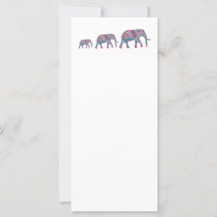 Carte Eléphants colorés