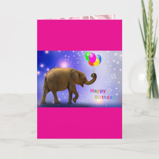 Carte elephants cute birthday wishes (Devant)