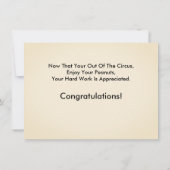 Carte Eléphants de cirque vintage Drôle retraite (Dos)