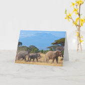 Carte éléphants du Kilimandjaro (Fleur jaune)