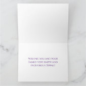 Carte Eléphants or et violet Joyeux Diwali Card (Intérieur)