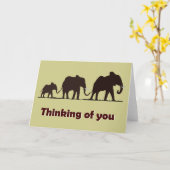 Carte Éléphants Pensée Pour Vous (Fleur jaune)