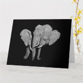 Carte Éléphants saluant (Fleur jaune)