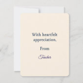 Carte Élève exceptionnel – Reconnaissance à l'enseignant (Dos)