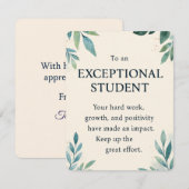 Carte Élève exceptionnel – Reconnaissance de l'enseignan (Devant / Derrière)