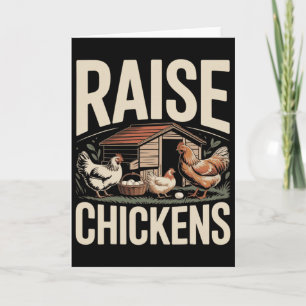 Carte Élever des poules Ferme drôle de poulet _1