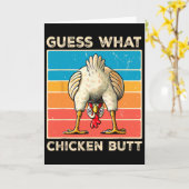 Carte Éleveur de poulets drôle d'élevage devine quoi pou (Fleur jaune)