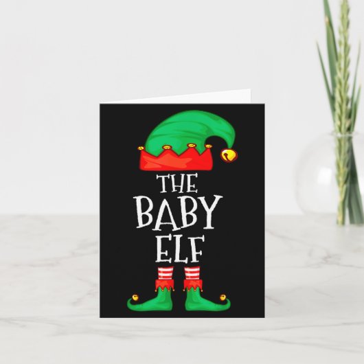 Carte Elf Family Christmas Funny The Baby Elf Sweater Bo (Devant)