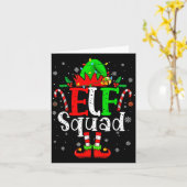 Carte Elf Family Christmas Matching Pajamas Xmas Elf Squ (Fleur jaune)