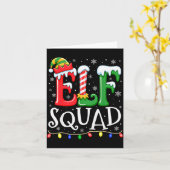 Carte Elf Family Christmas Matching Pajamas Xmas Elf Squ (Fleur jaune)