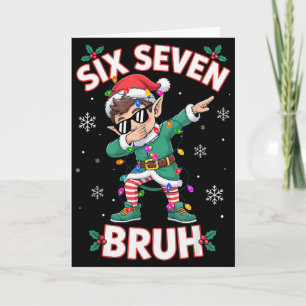 Carte Elf qui fait le dab Six Sept Bruh Noël 67 Meme Xma
