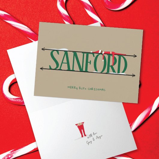 Carte Elf Shenanigans Vert & Tan Plié