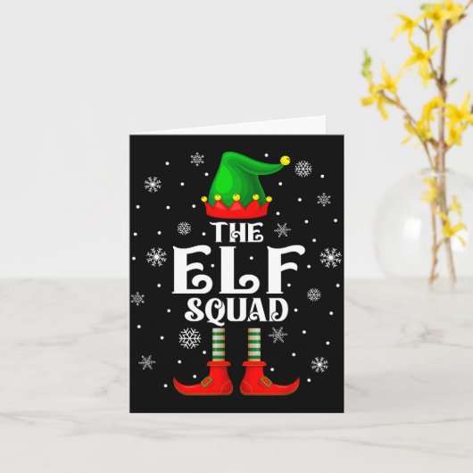 Carte Elf Squad Family Matching Xmas Funny Christmas Vib (Fleur jaune)