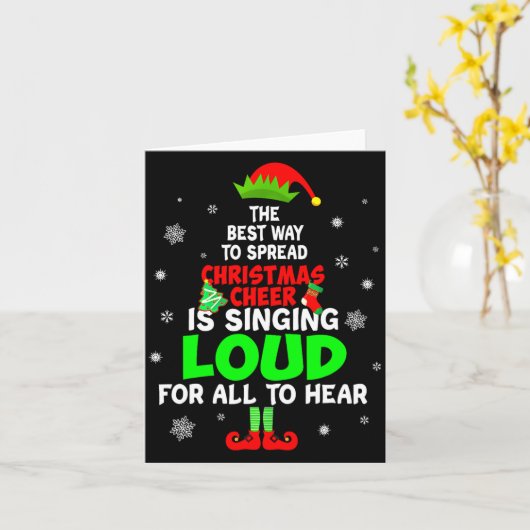 Carte Elf Xmas The Way To Spread Christmas Cheer Men Wom (Fleur jaune)