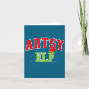 Carte Elfe Artistique Noël Famille Groupe Correspondant