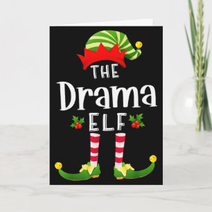 Carte Elfe de Noël dramatique Pyjama assorti X-mas Fête 