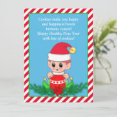 Carte Elfe de Noël drôle et mignon & Texte modifiable (Debout devant)