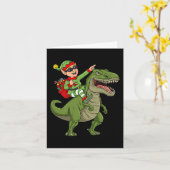 Carte Elfe de Noël équitation Dinosaur T Rex Garçons Enf (Fleur jaune)