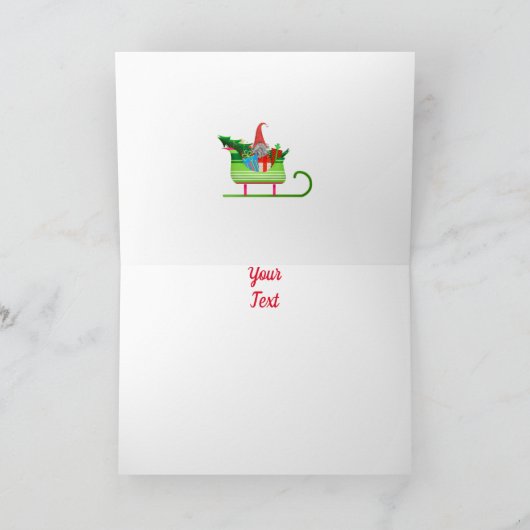 Carte Elfe De Noël Et Sleigh (Intérieur)