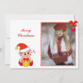 Carte Elfe de Noël moderne et photo personnalisée (Devant)