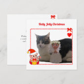 Carte Elfe de Noël moderne et photo personnalisée de cha (Devant / Derrière)