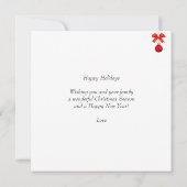 Carte Elfe de Noël moderne et photo personnalisée de cha (Dos)