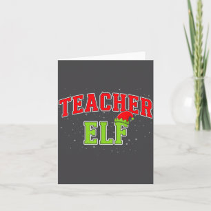 Carte Elfe enseignant Noël Famille appariée Groupe Xmas
