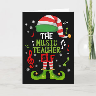 Carte Elfe professeur de musique Noël famille appariemen