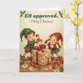 Carte Elfes approuvés Noël drôle d'elfes (Fleur jaune)