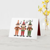 Carte Elfes chantants festifs (Fleur jaune)