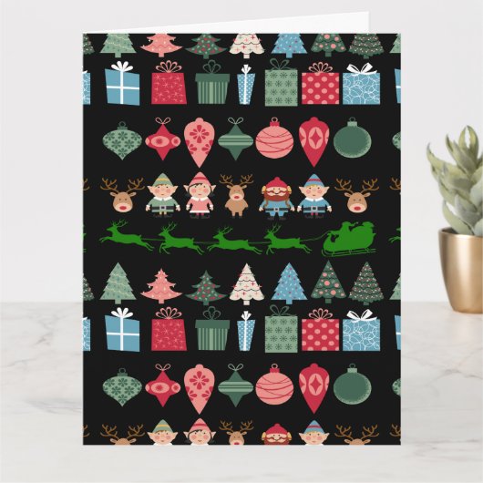 Carte Elfes de Noël et plus (Petite plante)