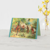 Carte Elfes vacances ou toutes de fées de gnomes blanc (Fleur jaune)