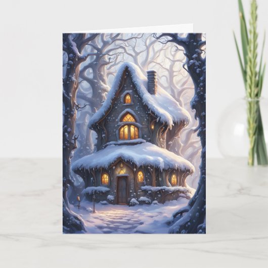 Carte Elfin Cottage Joyeux Noël (Devant)