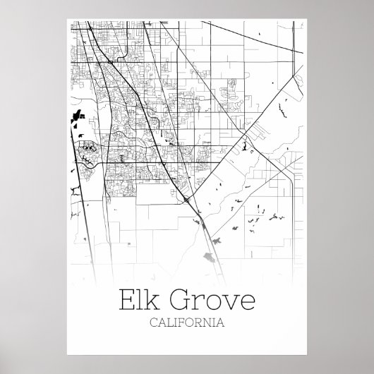 Carte Elk Grove - California - City Map Poster (Devant)