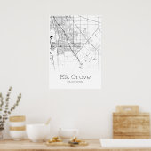 Carte Elk Grove - California - City Map Poster (Cuisine)