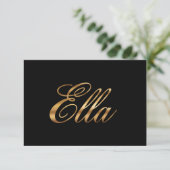 Carte Ella gold design lettering (Debout devant)