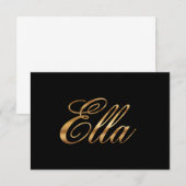 Carte Ella gold design lettering (Devant / Derrière)