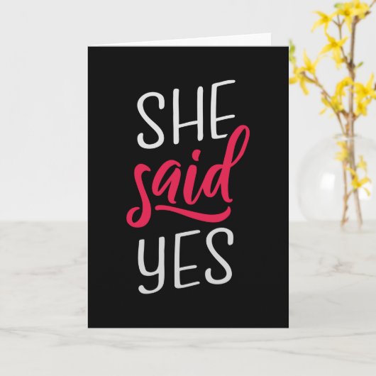 Carte Elle a dit oui (Fleur jaune)