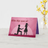 Carte Elle a dit Oui, en espagnol (Fleur jaune)