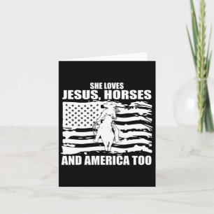 Carte Elle Aime Jésus Chevaux Et L'Amérique Trop Horseba