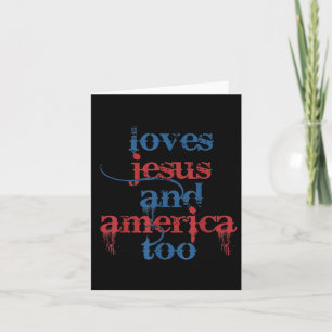 Carte Elle Aime Jésus Et L'Amérique Aussi Rétro 4 juille