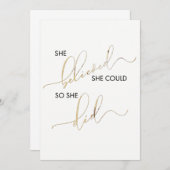 Carte Elle Croyait Qu'Elle Pouvait Ainsi Faire Une Citat (Devant / Derrière)