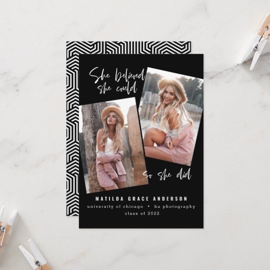 Carte Elle croyait qu'elle pouvait faire son diplôme (Devant/Arrière en situation)