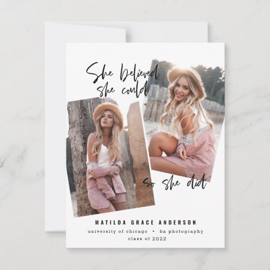 Carte Elle croyait qu'elle pouvait faire son diplôme (Devant)