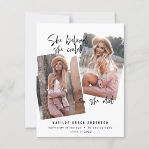 Carte Elle croyait qu'elle pouvait faire son diplôme