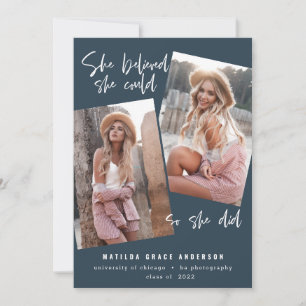 Carte Elle croyait qu'elle pouvait faire son diplôme