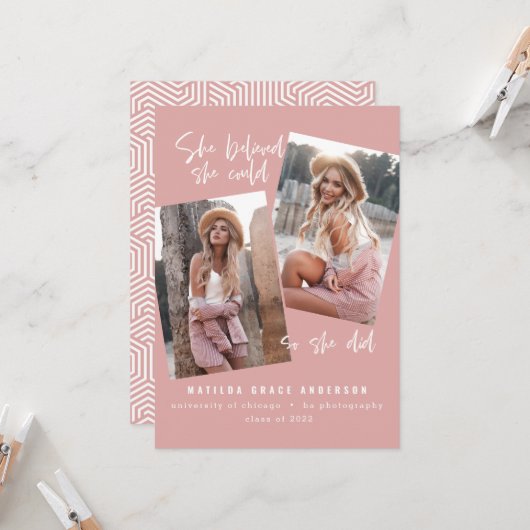 Carte Elle croyait qu'elle pouvait faire son diplôme (Devant/Arrière en situation)