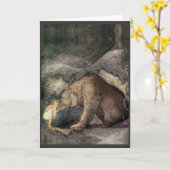 Carte Elle embrassa le nez de l'ours (Fleur jaune)