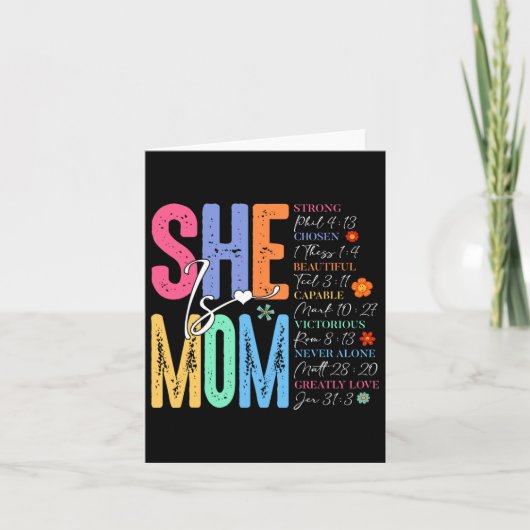 Carte Elle est maman chrétienne Fête des mères Jésus mam (Devant)